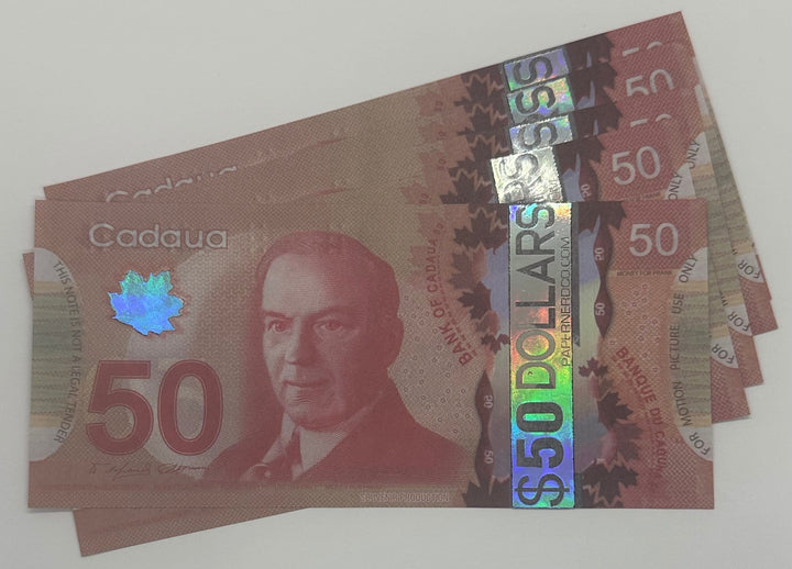 Canadian 50 dollar placeholder money | placeholder play money | placeholder slips  | Papernerdco